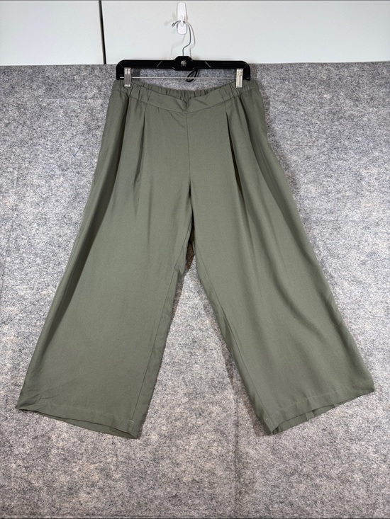 J. Jill Pants - J.Jill Tencel Wide Leg Pants Sage Green M Petite Boho Casual Summer Resortwear